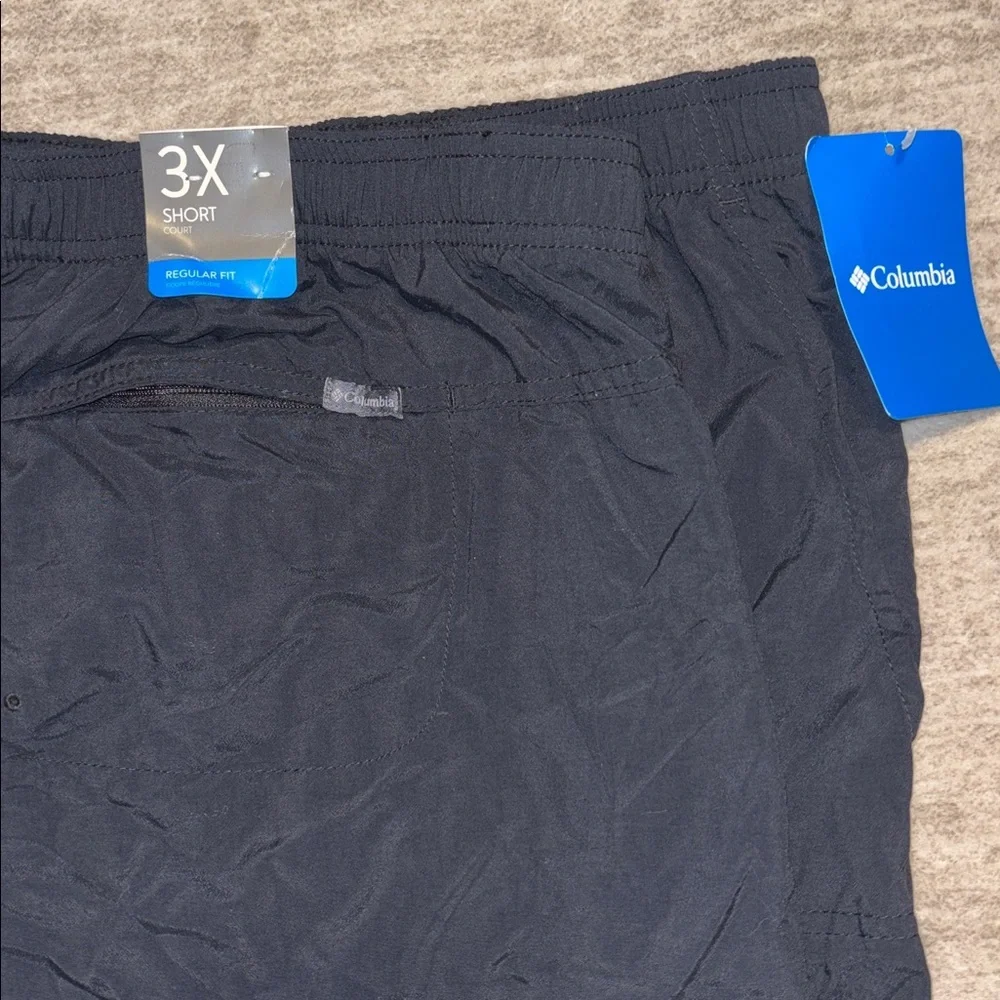 NWT 3X Columbia Black court Short Elastic Waistband athletic pockets